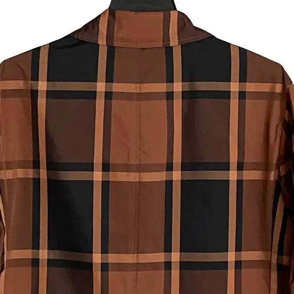 Lauren Ralph Lauren Men's 36 Regular Raincoat Stanza Brown Check NEW - Picture 7 of 15